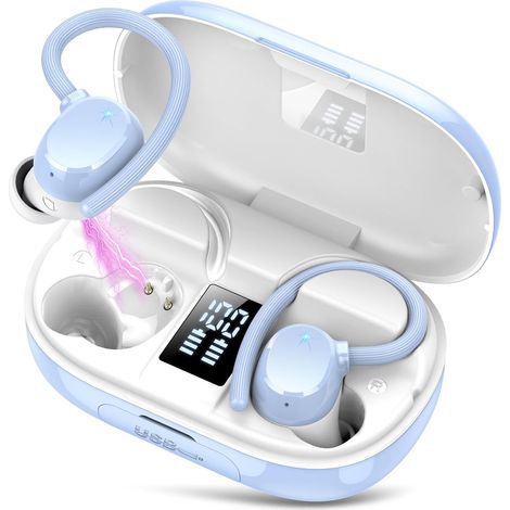 Casque Bluetooth intra-auriculaire Q22 avec réduction du bruit stéréo, sans délai et longue durée de vie de la batterieBleu clair (1/5)