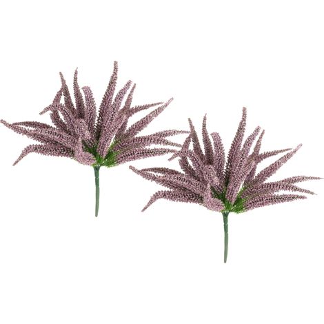 Lot de 2 Plantes décoratives en bruyère Artificiel - 25 cm - Plante décorative comme Un véritable Bouquet - Décoration de Table - Plante d'automne - Bouquet Floral (1/5)