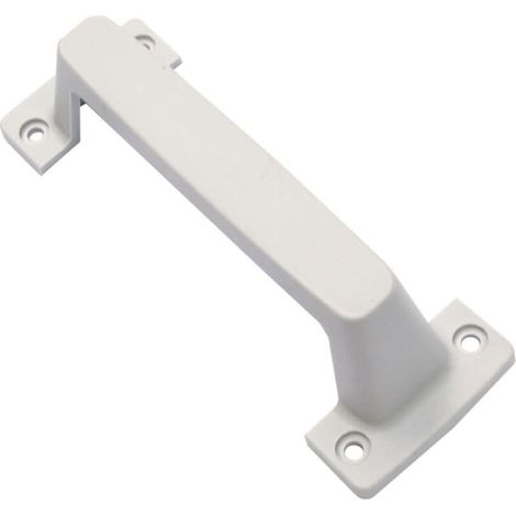 – Poignée de porte de garage en PVC blanc 46mm – Entraxes 145 x 45mm à visser – Conception robuste pour portes basculantes (1/2)