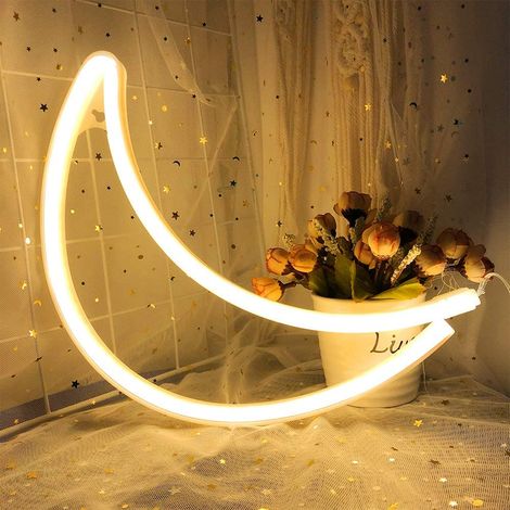 Enseigne Néon LED - Décoration Murale - Lampe de Nuit - Alimentation USB ou Piles - Pour Intérieur Salon Chambre Bureau - 1 Pièce (1/5)