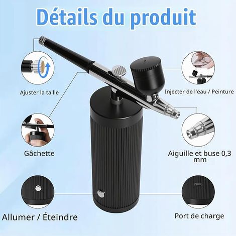 Airbrush Kit with Compressor, Nozzle, Cleaning Brush (1/4)