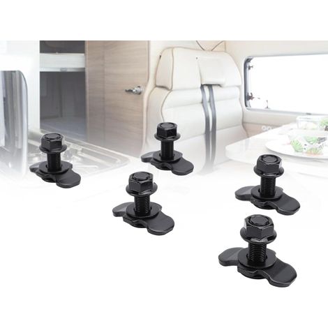 5pcs L Track Double lug Filetage fileté Ajustement M10 X 30 mm Tie vers Le Bas pour Le Boulon d'ancrage pour lit Camion Remorque Contrôle de Cargaison RV RV ATV (Black) (1/5)