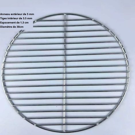 TAISHENGDA-Grille de barbecue ronde en acier inoxydable, diamètre 38 cm (1/5)