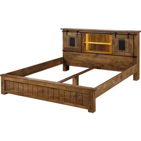 Bett Mango / Altholz 180x200x106 natur lackiert RAILWAY LUX 112