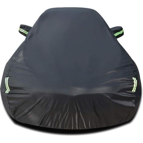 SUV Housse Voiture Taffetas Polyester Argent Imperméable Anti Poussière Pare Soleil Universel Noir 430175150CM (1/4)