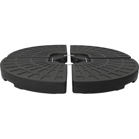 Socle de parasol en forme d'éventail 4 pcs Noir CFW56453 (1/5)