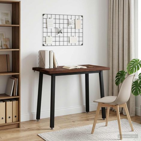 vidaXL 90 x 55 x 75 cm Bois d'Acacia Massif Marron foncé et Noir (1/5)