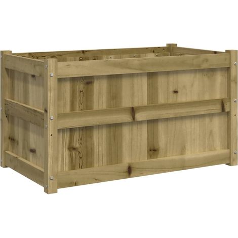 Vaso per fioriera aiuola rialzata piante fiori terrazza giardino esterno 90 x 50 x 50 cm legno di pino impregnato marrone 020038567