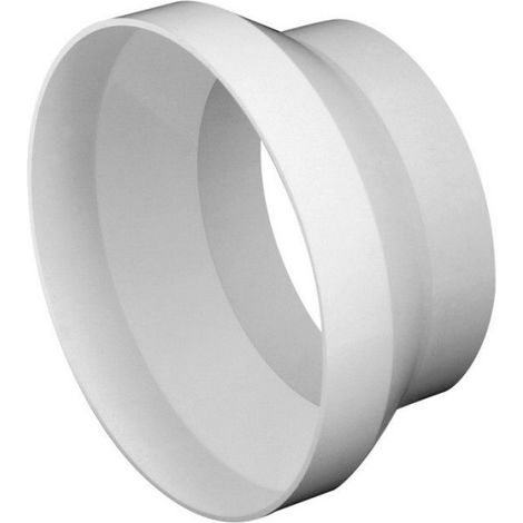 Réduction Canal Ventilation - Ronde 125/100 mm - 130x60x130 mm - Plastique - Blanc - 1 Pièce