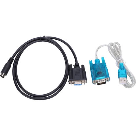Câble adaptateur USB vers 232 pour communication PLC, connecteur rond MD8 dédié, noir (1/5)