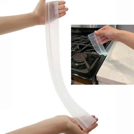 Jonction Plan De Travail Rail Raccordement Plans Barre Cuisine Remplissage Des Espaces Vides - Semi Transparent, 1 Pièce, Résistant à la Chaleur, Flexible, Adapté Aux Travail, Cuisinières (1/5)