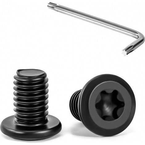 20 Pièces Vis à Tête Plate Torx Noir M8 x 12 mm Vis à Six Pans Creux en Acier Inoxydable A2 V2A Boulons de Meubles Hexagonale avec Clé T40 Filetage Complet (1/5)