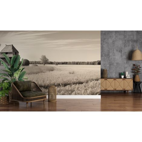 Papier peint campagne vieux moulin sepia - 150 x 250 cm (1/2)