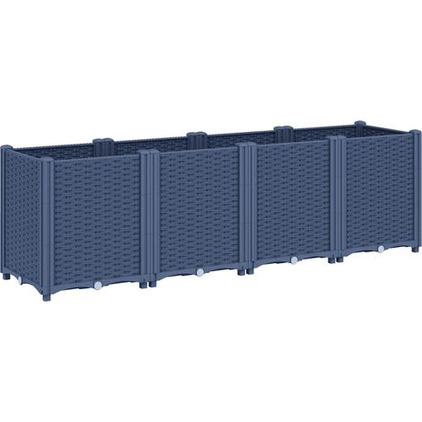 Garden Planter Blue Grey 160x40x53 cm PP vidaXL