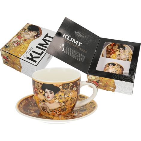 Taza de espresso con platillo Gustav Klimt Adela Regalo para ella (1/4)