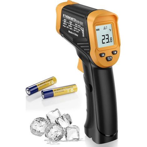 Thermometre Laser, -50°C-600°C (-58°F-1112°F) Thermometre Infrarouge Numérique Sans Contact, pour Frigo/Four/BBQ/Industrie (1/5)