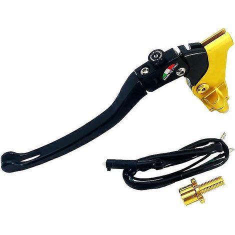 Levier de frein et d'embrayage pour câble de moto, CNC 22 mm (7/8"), universel pour Honda, Yamaha, Kawasaki, Suzuki, HPK, motos tout-terrain, quads, etc. - Or (1/5)