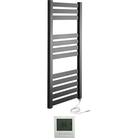 Algarve (Vas) Electric Black Heated Towel Rail 500 x 960mm + 7 Day Timer/Thermostat (1/5)