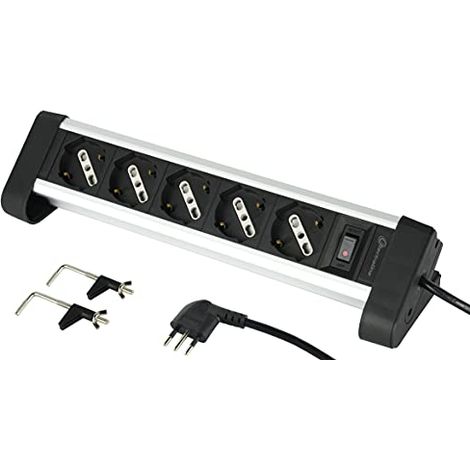 Electraline Multipresa da Scrivania - Nero - 2 Metri (1/4)
