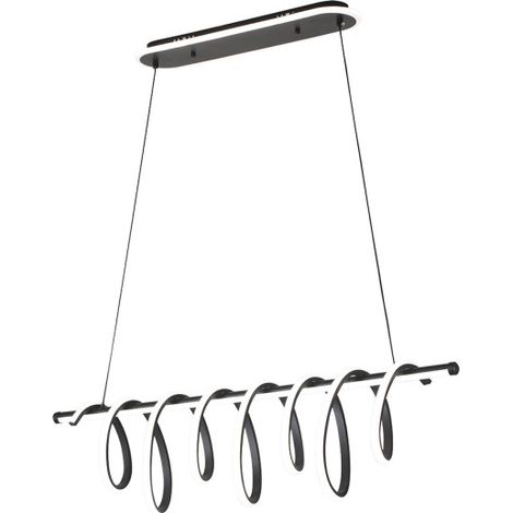 Hochwertige schwarze Pendelleuchte, 157 W, 3000–6000 K, 13884 lm Umgebungslicht, dimmbar, Fernbedienung, 90 x 26 cm