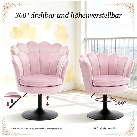 Siège pivotant de maquillage, tabouret de bar fleur bas, chaise tournante inclinable, fauteuil pour salle à manger (lot de 1 chaise uniquement). (1/5)