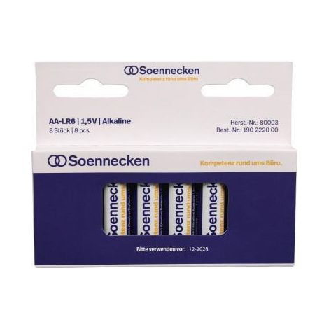 Soennecken Batterie 80003 Mignon AA LR6 1,5 V 8 St./Pack (1/2)