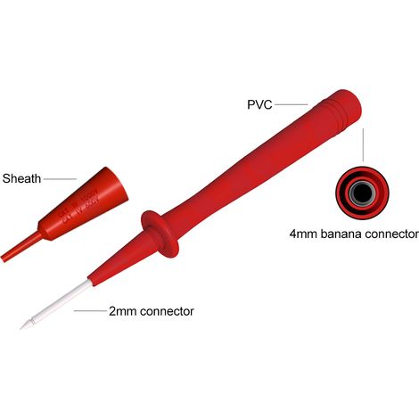 2 pinces multimètre voltmètre accessoire fil cuivre nickelé aiguille 2mm prise banane 4mm (1/5)
