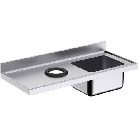 Plonge Inox avec Bac et Trou Vide-Déchets - 1400 x 600 - Distform