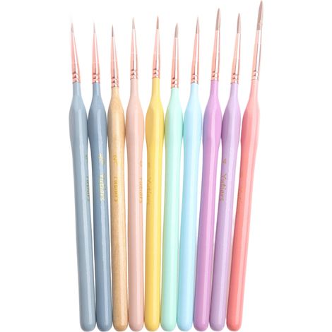 Brush Set - Micro Fine Detail Paint Brushes - For Acrylic Oil Watercolour - Miniature Model Rock Painting - 10 Pieces (1/5)