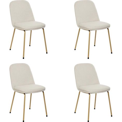 Lot de 4 Chaises Design "Neora" 82cm Ivoire