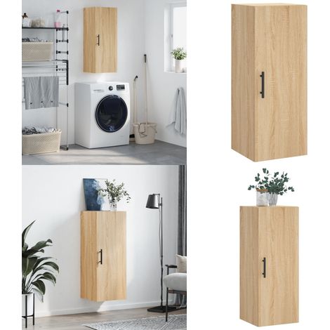 Wandschrank Sonoma-Eiche 34,5x34x90 cm - Holzschrank - Sonoma-Eiche (1/5)