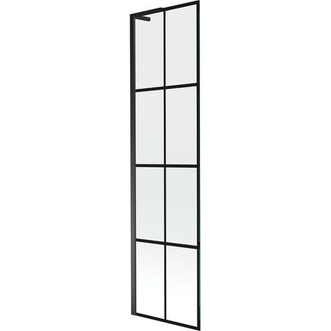 Mexen Next L mampara de baño de 1 hoja 50 x 150 cm, cuadrícula negra, negro - 895-050-000-03-77-70 (1/5)