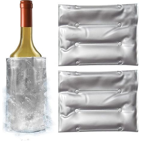 Set di 2 refrigeratori per bottiglie da viaggio grigi, custodie refrigeranti per vino con chiusura a sgancio rapido, custodia refrigerante (1/5)
