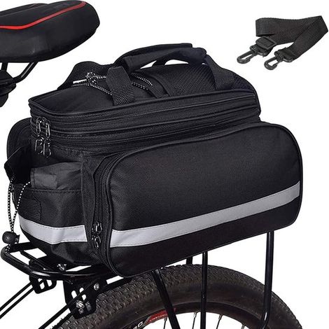 Bolsa portaequipajes impermeable para bicicleta de 27 litros - Bolsas laterales grandes con correa para el hombro y funda impermeable. (1/5)