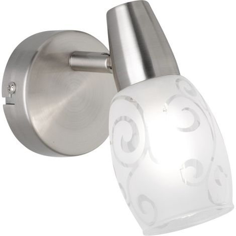 Faretto Colmar Nichel Spot Led Vetro Satinato L8 cm Trio Lighting