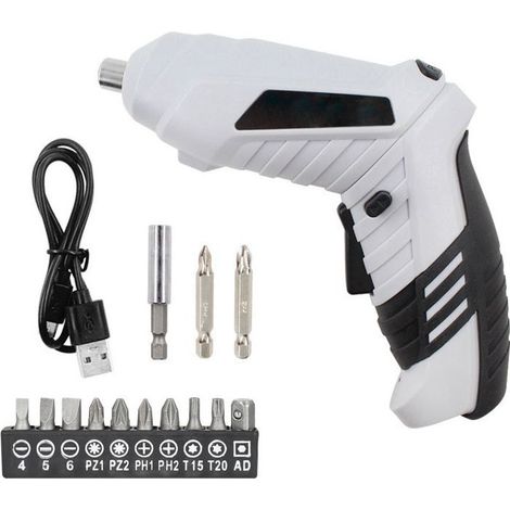 Perceuse Visseuse Sans Fil, Visseuse Devisseuse Accessoires, 2 Sens Rotation Lampe LED, C��ble Charge USB, Id��al pour Artisans, Installation de Meubles et Jouets