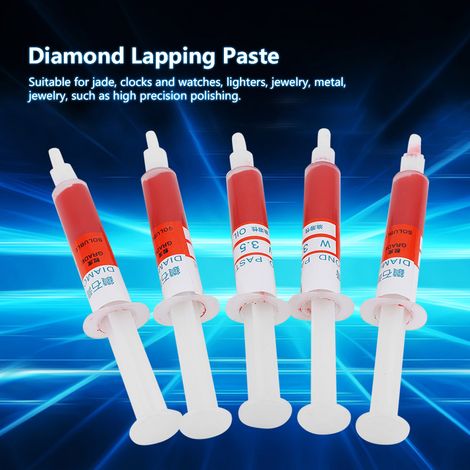 Ensemble de 5 tubes de pâte à polir diamantée, composé de rodage, pâte abrasive, aiguille W3.53000 (1/5)