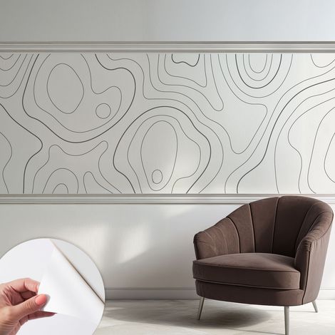 Carta da parati autoadesiva - impermeabile - murale da parete - decorazione murale - Linee fluide 250x104 cm (1/5)