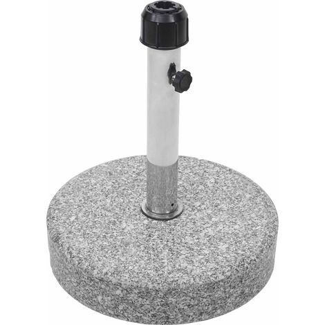 Porte-parasol HWC-F92, support pour parasol, granit 24kg, gris, rond (1/5)