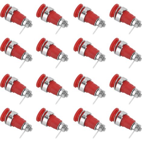 50 Stück Bananenstecker 4 mm, reines Kupfer, Metall, gute Leistung, hohe Stromentladung, elektrisches Prüfzubehör, Rot (1/5)