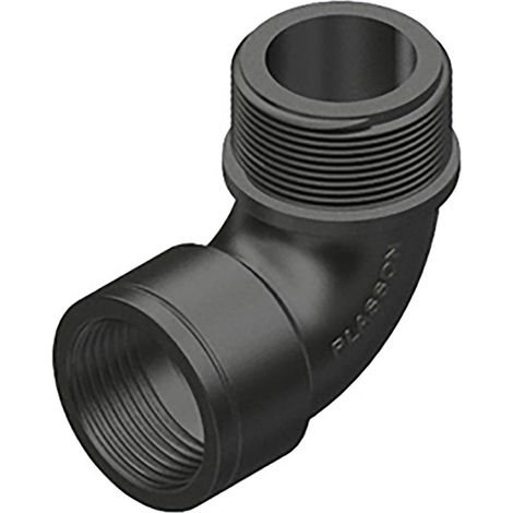 Coude 90°, filetage mâle/femelle, polypropylène, 1/2"