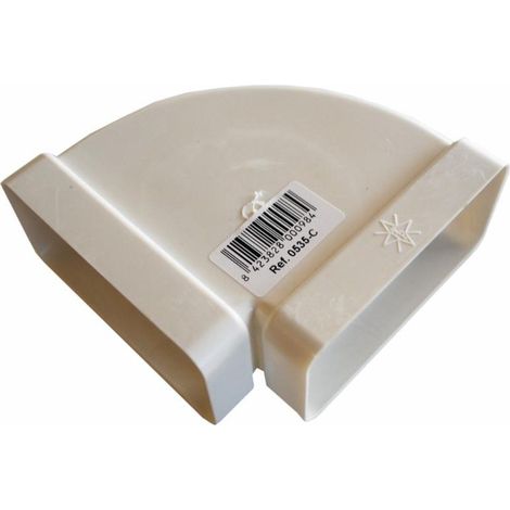 FPLUS codo rectang.horiz. 90º 110mm. , Codo horizontal a 90 grados para unión con tubo rígido rectangular de 110 mm.x55mm.fabricado en PVC para la salida de humos de la campana de