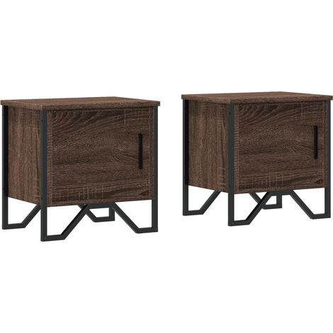 Maison Exclusive - Mesitas noche 2 uds madera ingeniería marrón r