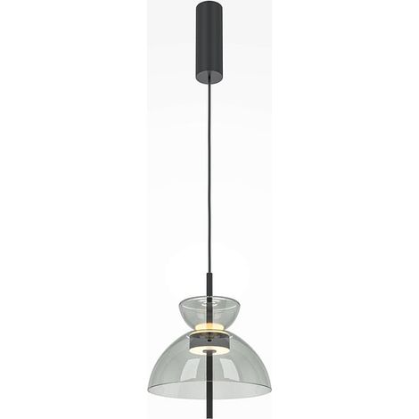 Suspension LED moderne - verre fumé silhouette cloche NORA (1/5)