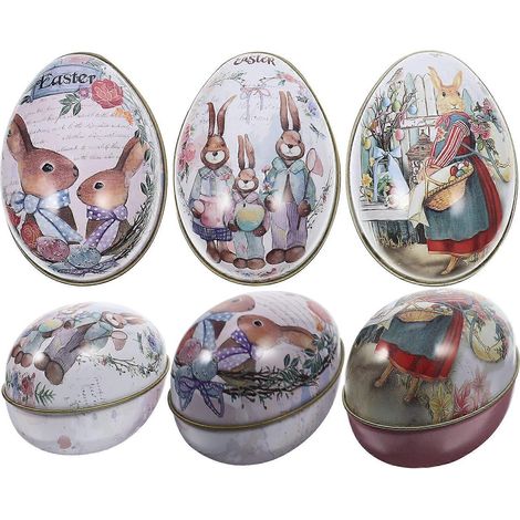 Stück eierförmige Osterkeksdosen, Geschenkverpackung für Feste, Party-Süßigkeitenboxen-6.5x4.5cm (1/2)