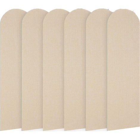 6-teiliges, stoßdämpfendes, selbstklebendes Wandpaneel, 60 x 15 cm, 3D-Wandpaneel, geeignet für Schlafzimmer, Wohnzimmer, Kinderzimmer (gelb)