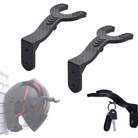 Soporte para casco de motocicleta,juego de 2,soporte de pared para cascos de motocicleta,accesorios para cascos de motocicleta,color negro (1/5)