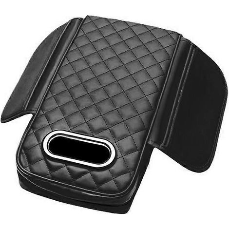 Housse d'accoudoir de voiture en cuir PU avec rangement pour mouchoirs, coussin de hauteur en mousse à mémoire de forme, coussin de protection pour accoudoir central de voiture, support C (1/5)