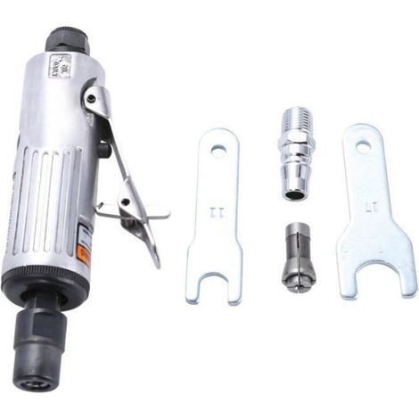 1 Meuleuse pneumatique, 20000 tr/min, port 1/4", clé incluse, pour métal et pierre (1/4)