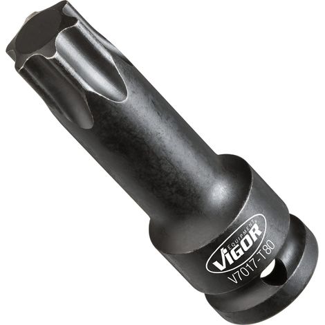 VIGOR Schlagschrauber Schraubendrehereinsatz, 1/2 (12,5 mm) Vierkant hohl, Innen TX Profil, SW T80 (1/2)